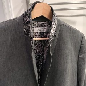 Tahari Arthur Levine Gray Python Blazer Sz 14